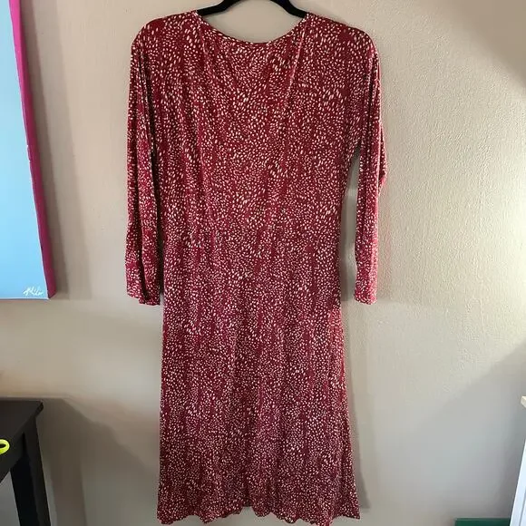 MaxMara Red Speckle Faux Wrap Dress Size 48 (L) - Picture 6 of 7